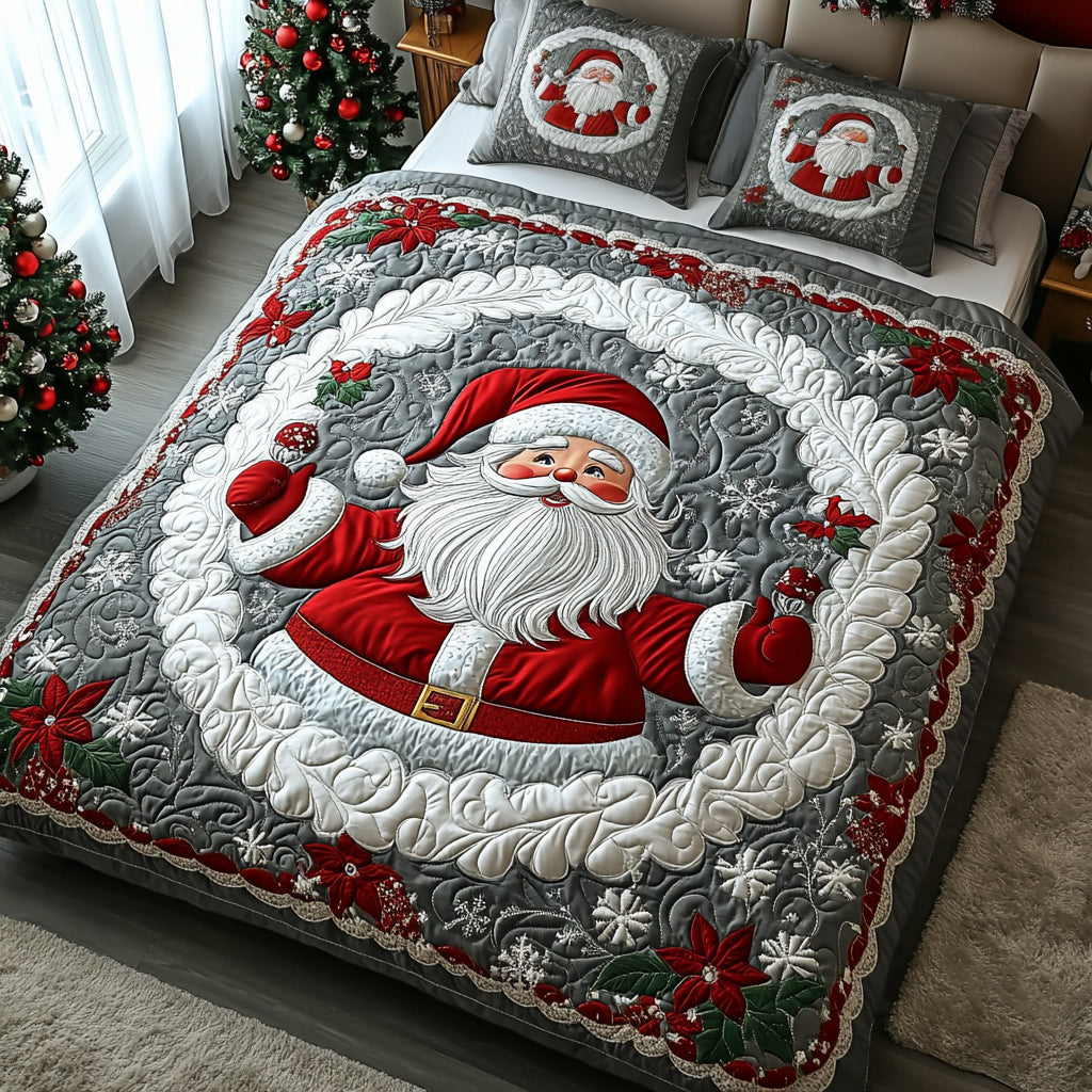 Holly Jolly Night 3-Piece Quilted Bedding Set NCU0DV1945