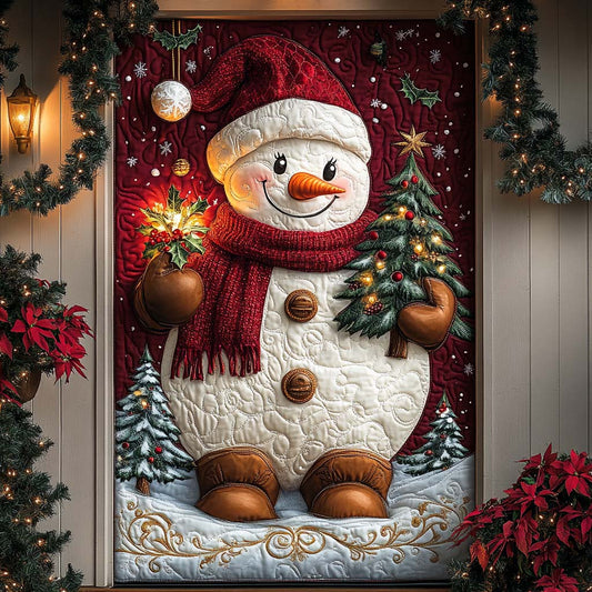 Holly Snowman Quilted Door Cover NCU0QQ103