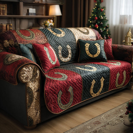 Homestead Horseshoe Quilted Sofa Cover NCU0DH550
