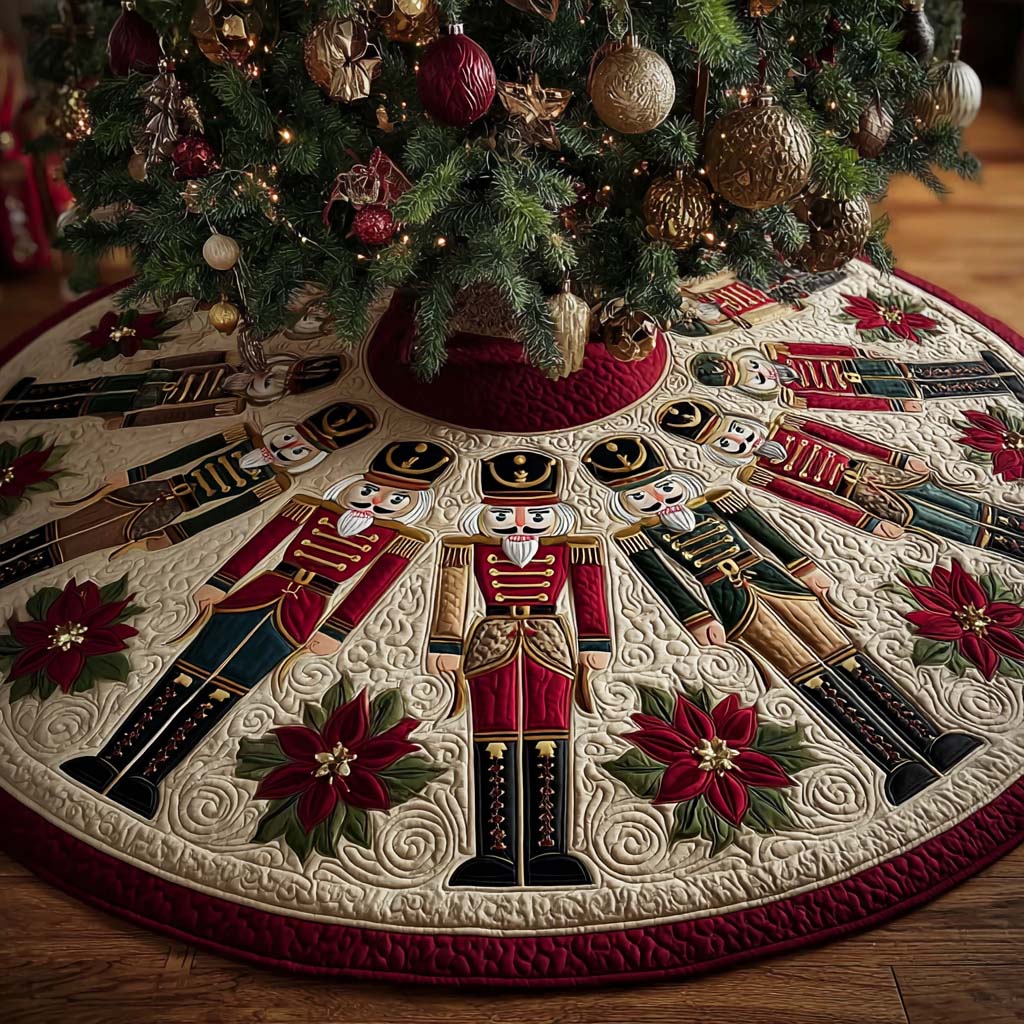 Imperial Nutcracker Christmas Quilted Tree Skirt NCU0QQ146