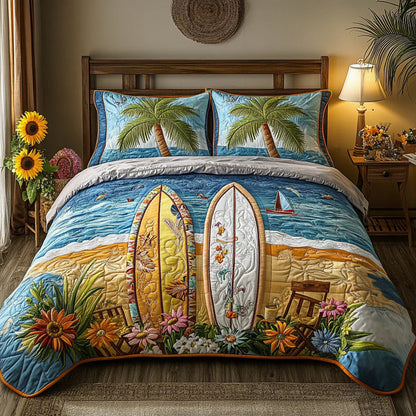 Island Breeze 3-Piece Quilted Bedding Set NCU0VL1844