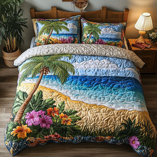 Island Escape 3-Piece Quilted Bedding Set NCU0DK5967