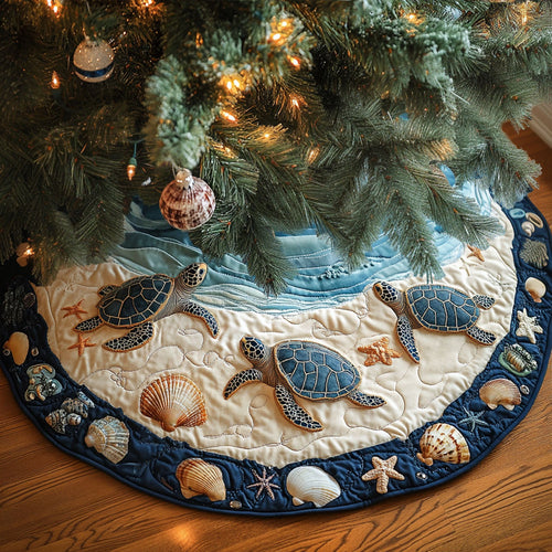 Island Turtle Christmas Quilted Tree Skirt NCU0PT2485