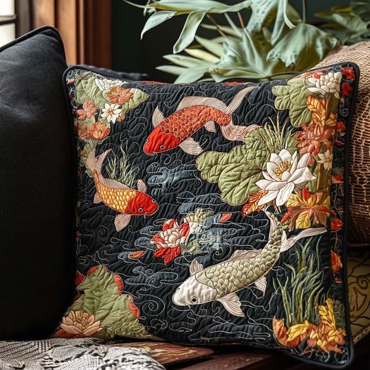 Japanese Koi Elegance Quilted Pillow Case NCU0DV6573