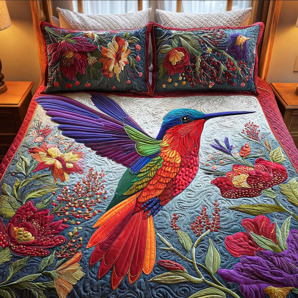 Jewel Flight 3-Piece Quilted Bedding Set NCU0TN77