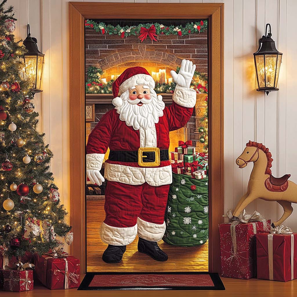 Jolly Santa Wave Quilted Door Cover NCU0TN22