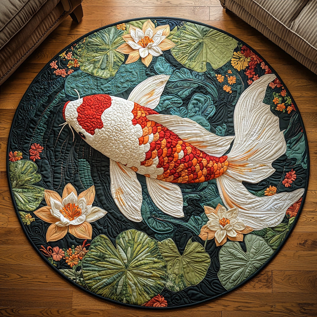 Koi Serenity Quilted Round Mat NCU0DV6858