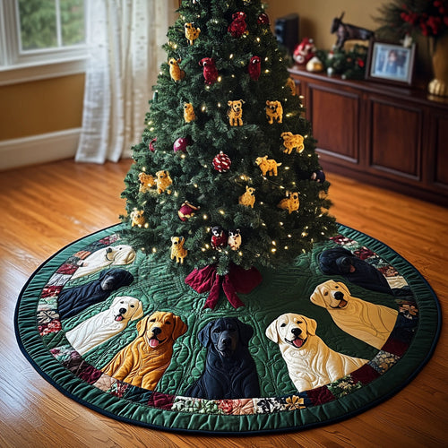 Labrador Festive Dreams Christmas Quilted Tree Skirt NCU0DV1797