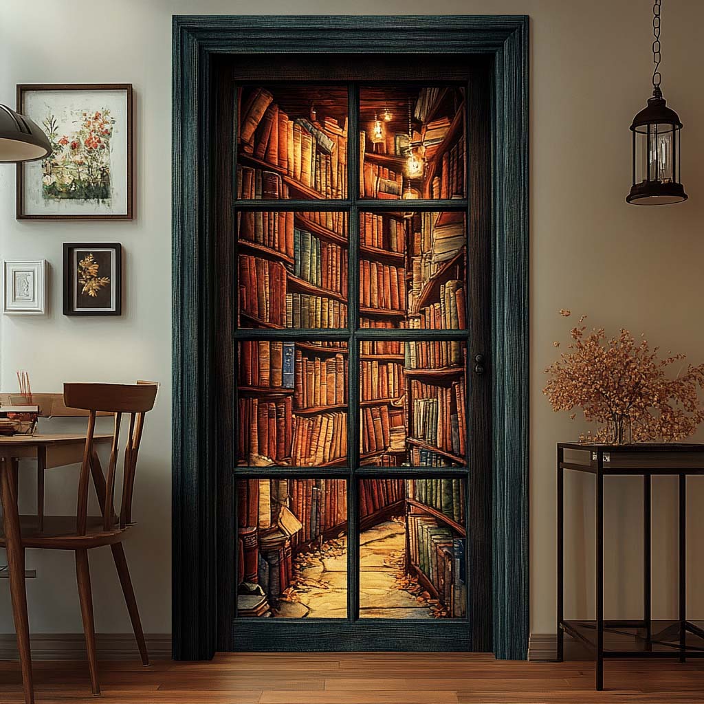 Library Escape Quilted Door Cover NCU0TN63