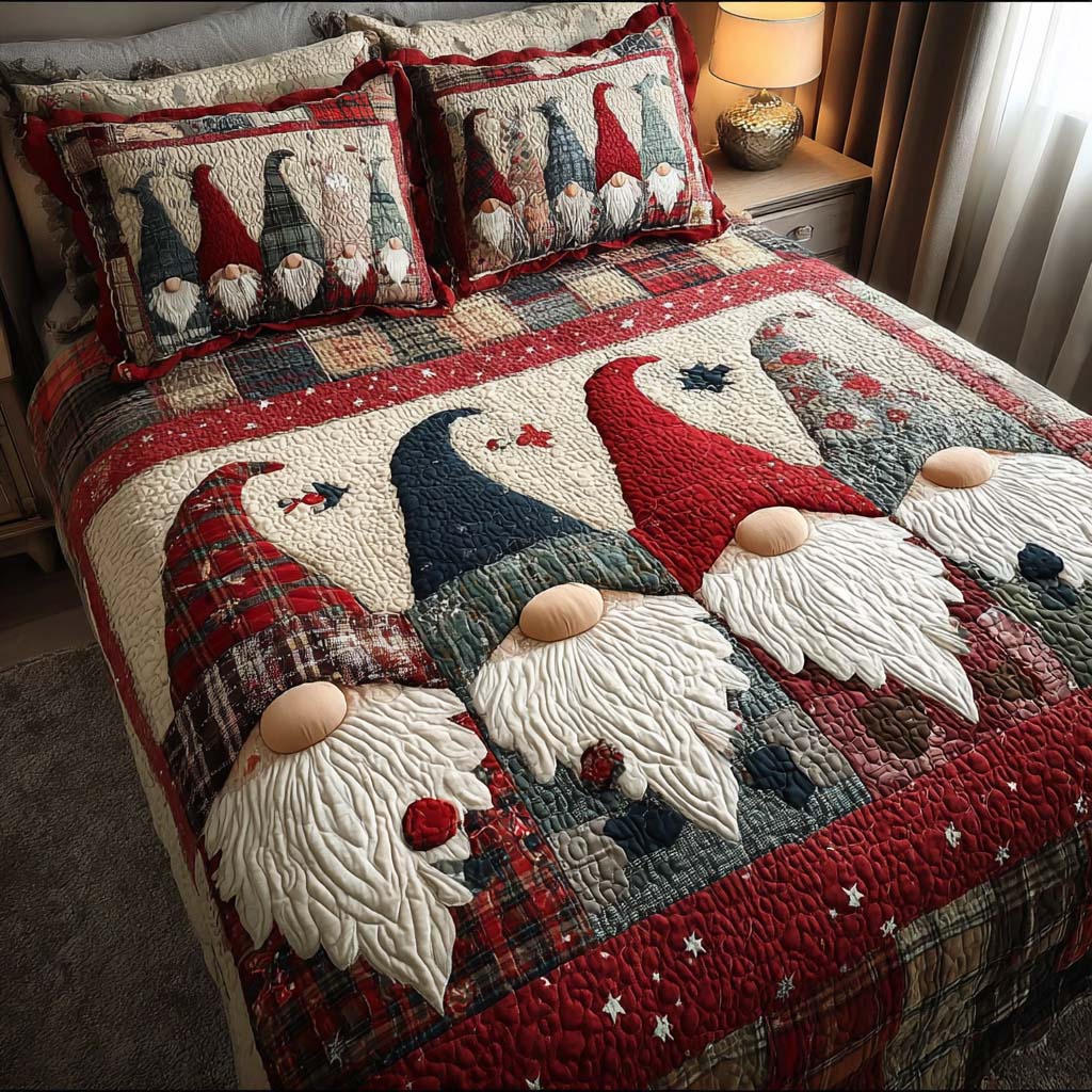 Long Beard Gnome 3-Piece Quilted Bedding Set NCU0TN35