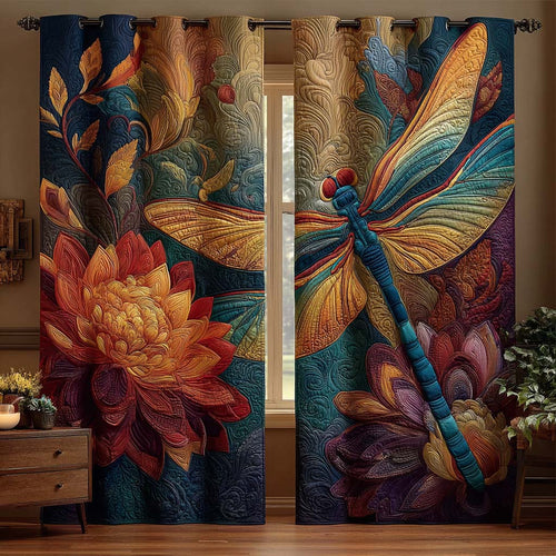 Lotus Dragonfly Grace Quilted Curtains NCU0QQ168