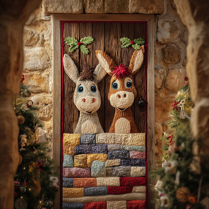 Merry Donkey Barn Quilted Door Cover NCU0TP0040