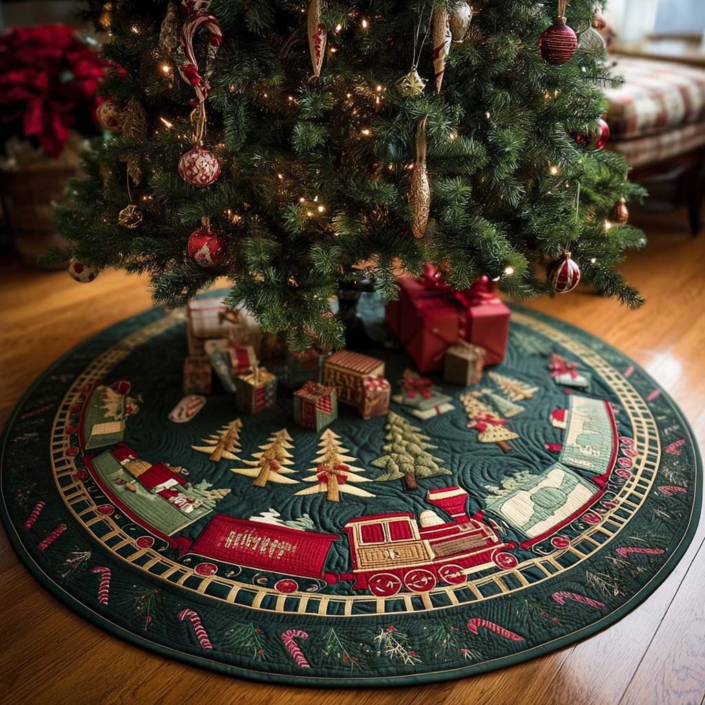 Merry Glow Christmas Quilted Tree Skirt NCU0TN92