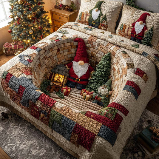 Merry Gnome 3-Piece Quilted Bedding Set NCU0NL254