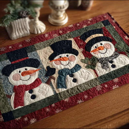 Merry Snowfamily Quilted Table Runner NCU0TP0062