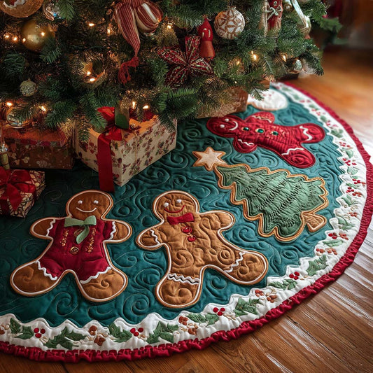 Merry Spirit Christmas Quilted Tree Skirt NCU0TN93