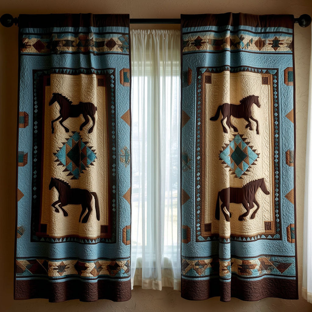 Midnight Horse Quilted Curtains NCU0TN162
