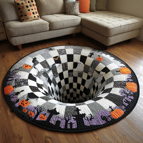 Midnight Spiral Quilted Round Mat NCU0DV7386