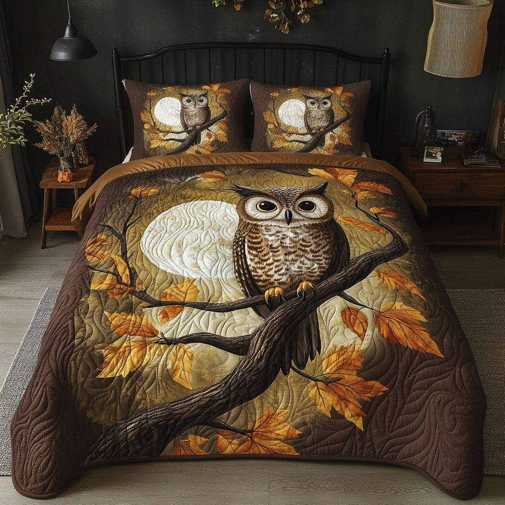 Midnight Wisdom 3-Piece Quilted Bedding Set NCU0NL052
