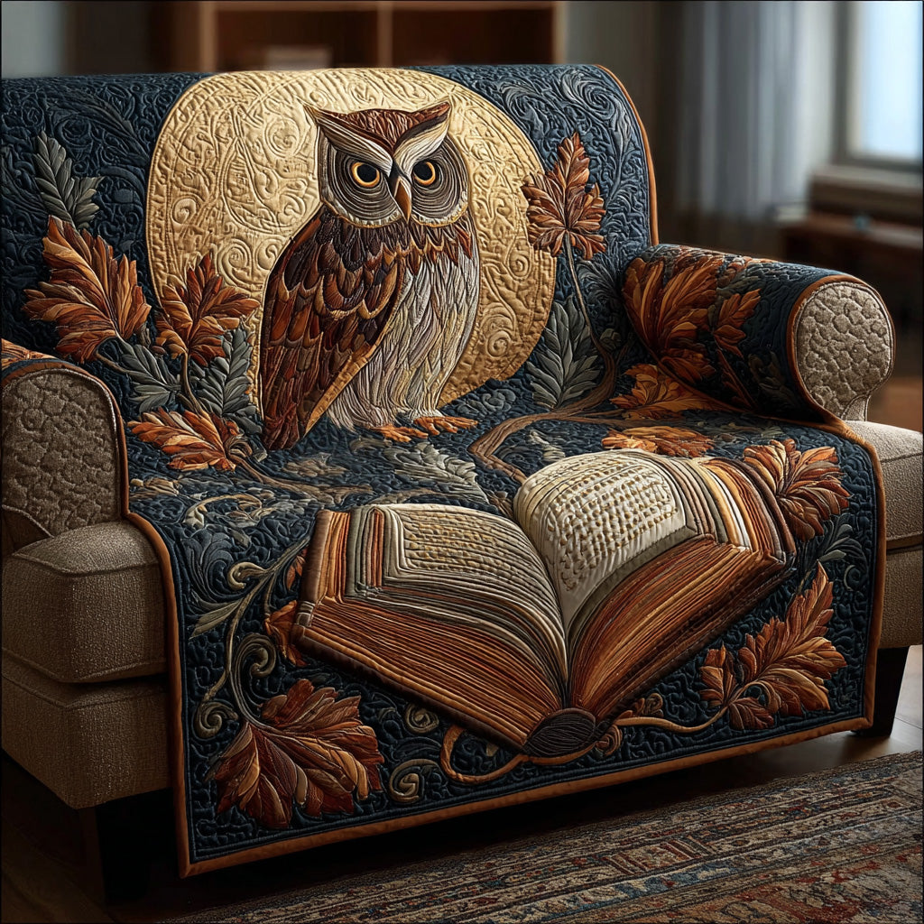 Moonlit Scholar Quilted Sofa Cover NCU0DH635