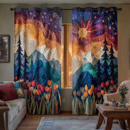 Morning Light Wildfield Quilted Curtains NCU0TP0115