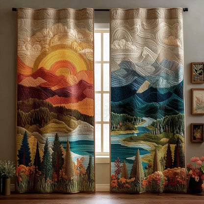 Mountain Horizon Quilted Curtains NCU0DH653