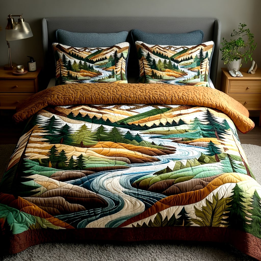 Nature Harmony Haven 3-Piece Quilted Bedding Set NCU0NL022