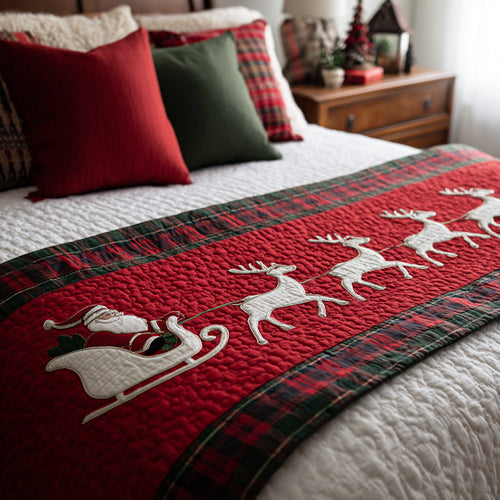 Nine Prancers Quilted Bed Runner NCU0HH1094