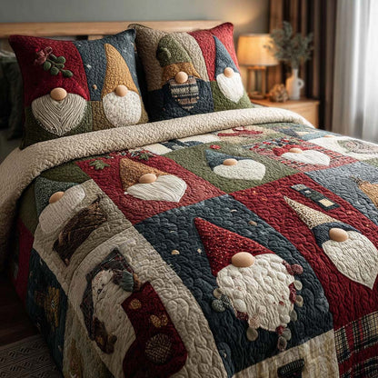 Nordic Patchwork Gnome 3-Piece Quilted Bedding Set NCU0QQ096