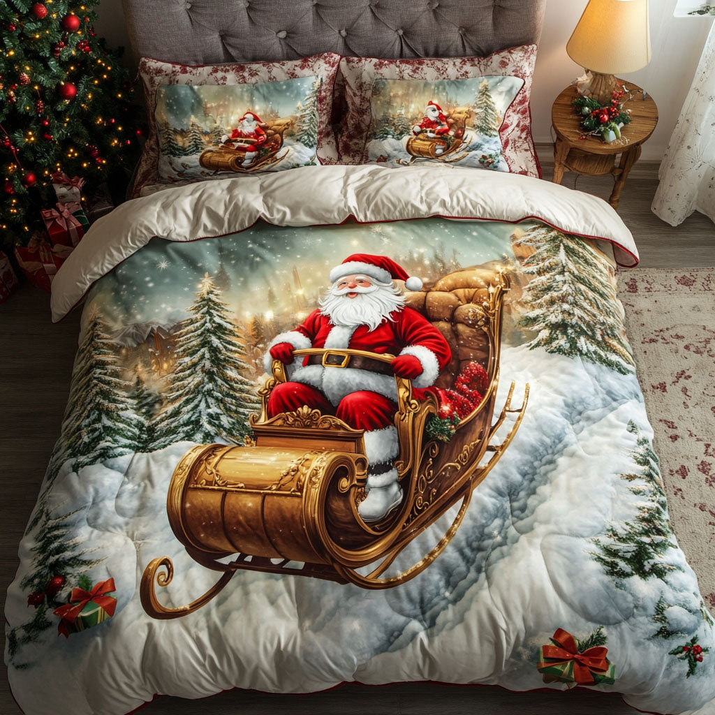 North Pole Joy 3-Piece Quilted Bedding Set NCU0DK2756