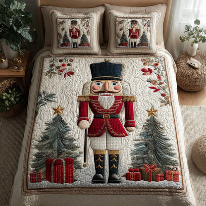 Nutcracker Forest 3-Piece Quilted Bedding Set NCU0DH517