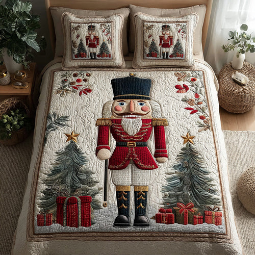 Nutcracker Forest 3-Piece Quilted Bedding Set NCU0DH517
