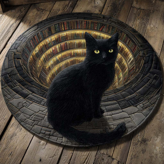 Obsidian Whisper Quilted Round Mat NCU0XD1041