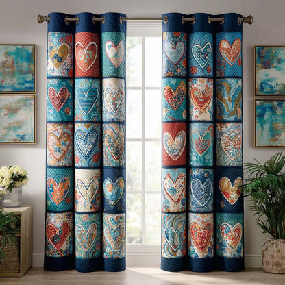 Ocean Hearts Quilted Curtains NCU0DX036
