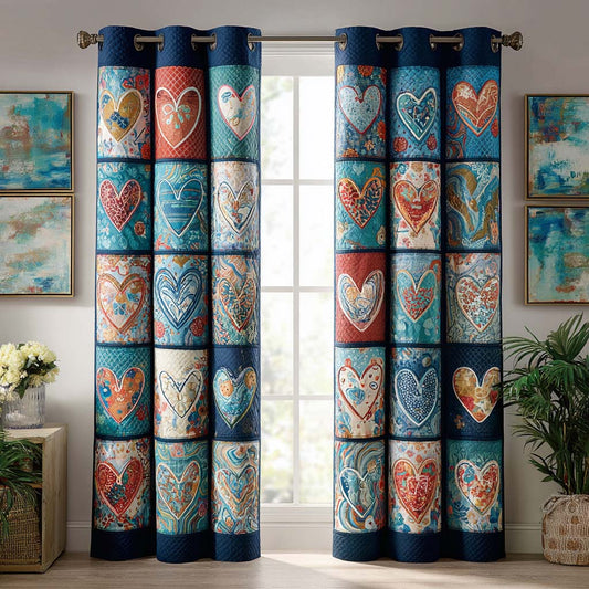 Ocean Hearts Quilted Curtains NCU0DX036