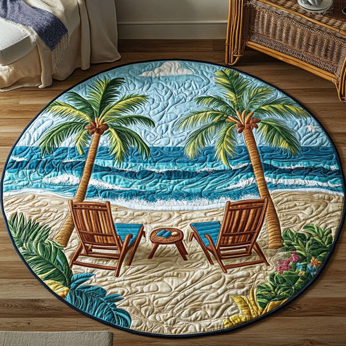 Ocean Retreat Quilted Round Mat NCU0VH5175