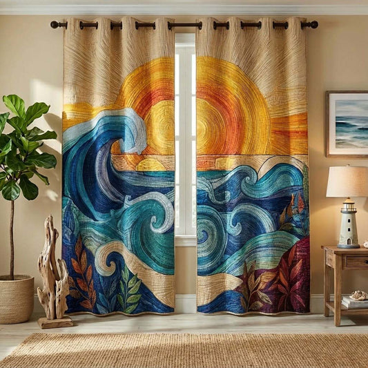 Ocean Serenity Quilted Curtains NCU0QQ188