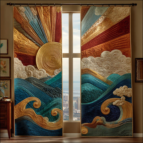 Ocean Sunrise Quilted Curtains NCU0DH650