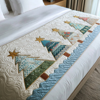 Oceanic Christmas Tree Quilted Bed Runner NCU0HH368