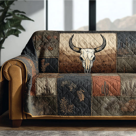 Outlaw Skull Western Quilted Sofa Cover NCU0DH583