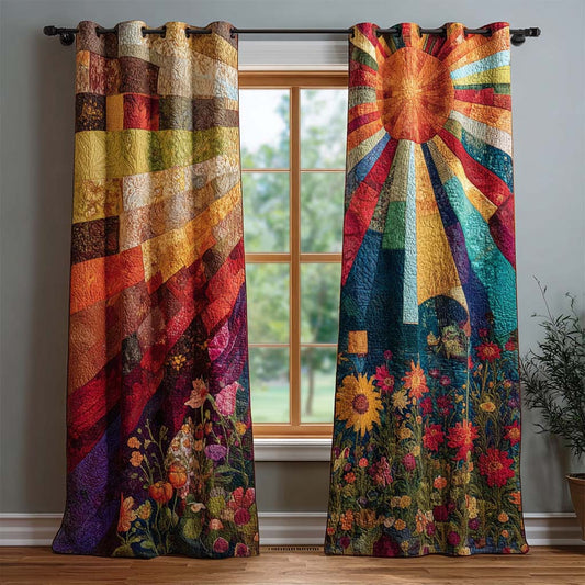 Patchwork Sun Quilted Curtains NCU0QQ158