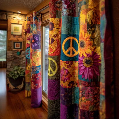 Peace Bloom Quilted Curtains NCU0VD028