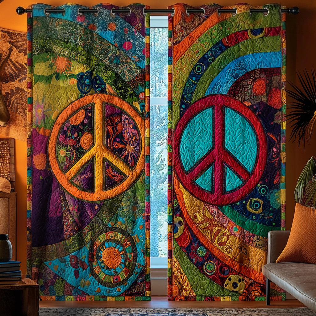 Peace in Full Color Quilted Curtains NCU0TP0097