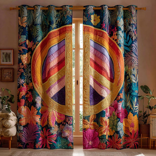 Peaceful Bloom Quilted Curtains NCU0VD036