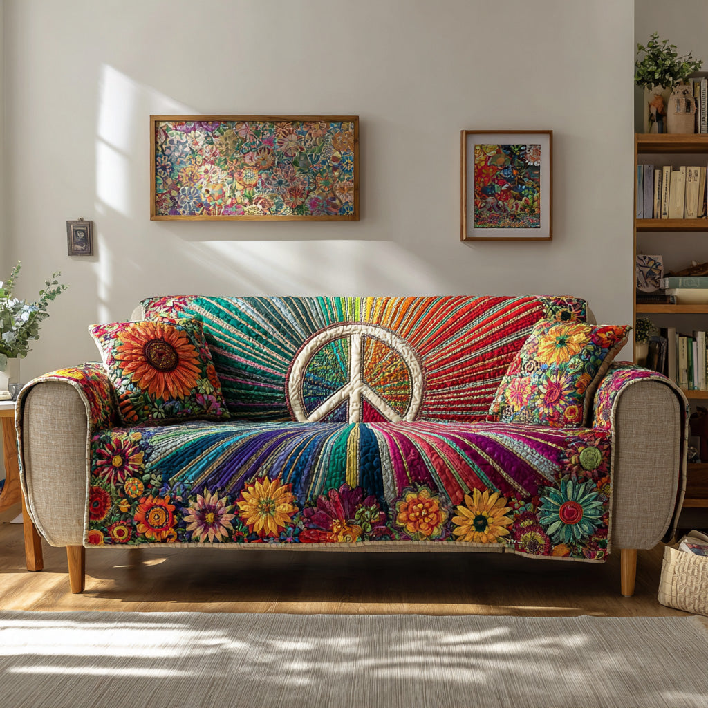 Peaceful Meadow Quilted Sofa Cover NCU0DH682