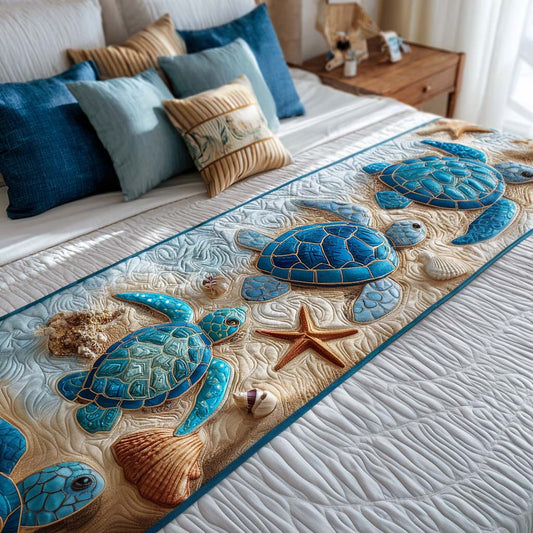 Peaceful Turtle Cove Quilted Bed Runner NCU0NT8510