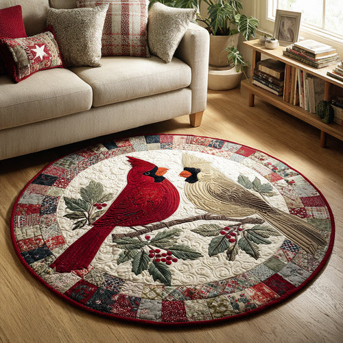 Perching Cardinal Quilted Round Mat NCU0HH005