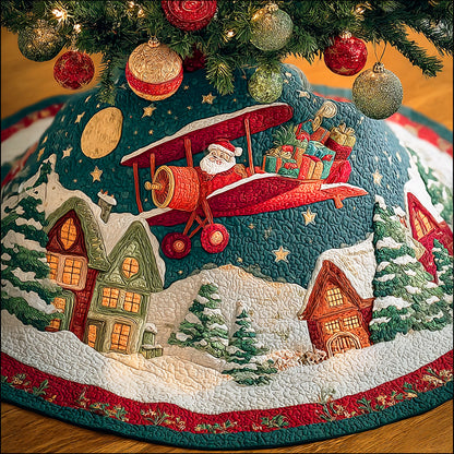 Pine Glow Wonderland Christmas Quilted Tree Skirt NCU0NTD813