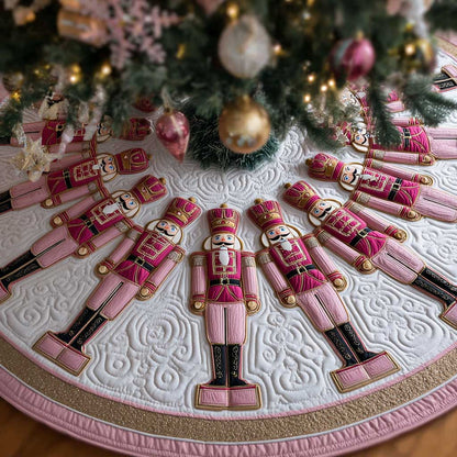 Pink Royal Nutcracker Christmas Quilted Tree Skirt NCU0HT134