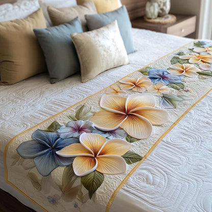 Plumeria Garden Quilted Bed Runner NCU0NT8590